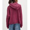 image:imageCHARTOU Women Lightweight Hoodies Knitted Sweatshirt Oversized Fall Fashion Pullover Sweater TopsWine
