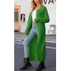 image:imageCHARTOU Women Long Cardigan Lapel Collar Open Front Cardigan Sweater Maxi Knit Duster JacketGreen