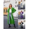 image:imageCHARTOU Women Long Cardigan Lapel Collar Open Front Cardigan Sweater Maxi Knit Duster JacketGreen