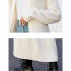 image:imageCHARTOU Women Long Cardigan Lapel Collar Open Front Cardigan Sweater Maxi Knit Duster JacketWhite