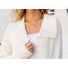 image:imageCHARTOU Women Long Cardigan Lapel Collar Open Front Cardigan Sweater Maxi Knit Duster JacketWhite