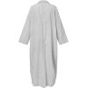 image:imageCHARTOU Women Loose Striped Shirt Dress Long Sleeve Flowy Shift Dress Button Up Cotton Maxi Dress Kimono Beach Cover UpsBlack