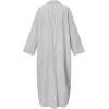 image:imageCHARTOU Women Loose Striped Shirt Dress Long Sleeve Flowy Shift Dress Button Up Cotton Maxi Dress Kimono Beach Cover UpsGrey