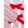 image:imageCHARTOU Women Stripe Tie Front Tops Babydoll Peplum Shirt Puff Long Sleeve Going Out Bow BlousePink