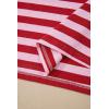 image:imageCHARTOU Women Striped Summer Top Color Contrast V Neck Short Sleeve T Shirt Dressy TopPink