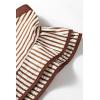 image:imageCHARTOU Women Summer Stripes Shirt Casual Loose V Neck Flutter Short Sleeve Blouse Color Block Tunic TopBrown