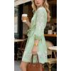 image:imageCHARTOU Women Summer Sundress Half Sleeve Dress Button Down Shirt Embroidery Lace Eyelet Tunic Dress with BeltGreen