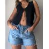 image:imageCHARTOU Women Tie Front Knit Vest Top Crochet Sweater Vest Shirt V Neck Knitted Tank Sleeveless Vest Y2k StreetwearBlack