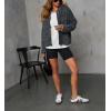 image:imageCHARTOU Women Vintage Quilted Puffer Jacket Coat Winter Oversized Stand Collared Zipper Up Outwear ShacketDark Grey