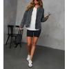 image:imageCHARTOU Women Vintage Quilted Puffer Jacket Coat Winter Oversized Stand Collared Zipper Up Outwear ShacketDark Grey