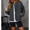 image:imageCHARTOU Women Vintage Quilted Puffer Jacket Coat Winter Oversized Stand Collared Zipper Up Outwear ShacketDark Grey