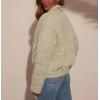 image:imageCHARTOU Women Vintage Quilted Puffer Jacket Coat Winter Oversized Stand Collared Zipper Up Outwear ShacketGreen