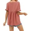 image:imageCHARTOU Womens Dressy V Neck Ruffle Babydoll Shirt Blouse Tops Flounce Tunic T ShirtPink