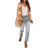 image:imageCHARTOU Womens Kawaii 3D Floral Applique Open Front Cardigan Sweater Y2k KnitwearCamel