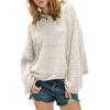 image:imageCHARTOU Women Lightweight Hoodies Knitted Sweatshirt Oversized Fall Fashion Pullover Sweater TopsBeige