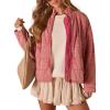 image:imageCHARTOU Women Vintage Quilted Puffer Jacket Coat Winter Oversized Stand Collared Zipper Up Outwear ShacketPink