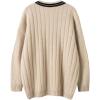 image:imageCHARTOU Chunky Cardigan Sweaters for Women Contrast Trim Loose Open Front Fall Cardigan CoatApricot