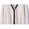 image:imageCHARTOU Chunky Cardigan Sweaters for Women Contrast Trim Loose Open Front Fall Cardigan CoatWhite