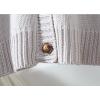 image:imageCHARTOU Chunky Knit Striped Cardigan Sweaters for Women Trendy Oversized Button Up Long Sleeve Crop JumperGrey