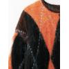 image:imageCHARTOU Diamond Checkered Cardigan Sweaters for Women Trendy Button Down Oversized Crewneck Cardigans CoatDiamond