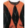 image:imageCHARTOU Diamond Checkered Cardigan Sweaters for Women Trendy Button Down Oversized Crewneck Cardigans CoatDiamond