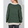 image:imageCHARTOU Fall Chunky Pullover Sweaters for Women 2024 Trendy Y2k Knit Letter Contrast Color Outwear Tops CuteGreen