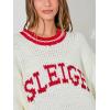 image:imageCHARTOU Fall Chunky Pullover Sweaters for Women 2024 Trendy Y2k Knit Letter Contrast Color Outwear Tops CuteWhite