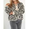 image:imageCHARTOU Front Tie Cardigan Sweaters for Women Vintage Leopard Print Knot Bow Cropped Sweater Outfits FallBlack