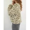 image:imageCHARTOU Front Tie Cardigan Sweaters for Women Vintage Leopard Print Knot Bow Cropped Sweater Outfits FallGreen