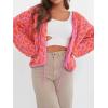 image:imageCHARTOU Front Tie Cardigan Sweaters for Women Vintage Leopard Print Knot Bow Cropped Sweater Outfits FallOrange