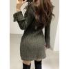 image:imageCHARTOU Sexy Short Sweater Dress Button Open Front Cardigans Chunky Cable Knit Slim Fit Sweater DressGreen