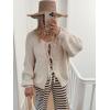 image:imageCHARTOU Tie Front Cardigan Sweater for Women y2k Streetwear Long Sleeve Knit Bow Sweater TopsApricot