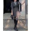 image:imageCHARTOU Women 2 Piece Cropped Sweater Short Dress Suit Fall Turtleneck Jumper Belt Vest Dress Matching SetsDark Grey
