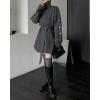 image:imageCHARTOU Women 2 Piece Cropped Sweater Short Dress Suit Fall Turtleneck Jumper Belt Vest Dress Matching SetsDark Grey