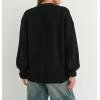 image:imageCHARTOU Women Cardigan Sweater 2025 Fall Outfits Button Down Open Front Oversized Slouchy Knit OuterwearBlack