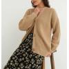 image:imageCHARTOU Women Cardigan Sweater 2025 Fall Outfits Button Down Open Front Oversized Slouchy Knit OuterwearKhaki