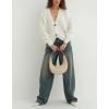 image:imageCHARTOU Women Cardigan Sweater 2025 Fall Outfits Button Down Open Front Oversized Slouchy Knit OuterwearWhite