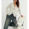 image:imageCHARTOU Women Cardigan Sweater 2025 Fall Outfits Button Down Open Front Oversized Slouchy Knit OuterwearWhite