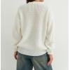 image:imageCHARTOU Women Cardigan Sweater 2025 Fall Outfits Button Down Open Front Oversized Slouchy Knit OuterwearWhite