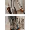 image:imageCHARTOU Women Casual 34 Sleeve Knitted Open Front Cardigan Sweater Long Knit Tassel Poncho ShawlApricot