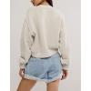 image:imageCHARTOU Women Casual Short Button Down Cable Knit Sweater Jacket Waffle Cropped Cardigan Sweater Y2k Knitted Crop TopApricot