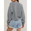 image:imageCHARTOU Women Casual Short Button Down Cable Knit Sweater Jacket Waffle Cropped Cardigan Sweater Y2k Knitted Crop TopGrey