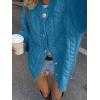 image:imageCHARTOU Women Chunky Cable Knit Cardigan Sweaters Button Up Loose Warm Sweater CoatsBlue