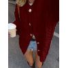 image:imageCHARTOU Women Chunky Cable Knit Cardigan Sweaters Button Up Loose Warm Sweater CoatsWine