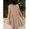 image:imageCHARTOU Women Comfy V Neck Sleeveless Ruffle Tunic Shirt Babydoll Mini DressApricot