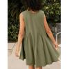 image:imageCHARTOU Women Comfy V Neck Sleeveless Ruffle Tunic Shirt Babydoll Mini DressGreen