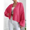 image:imageCHARTOU Women Crop Cardigan Oversized Long Lantern Sleeve Open Front Cardigan Soft Sweater CoatsRose