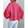 image:imageCHARTOU Women Crop Cardigan Oversized Long Lantern Sleeve Open Front Cardigan Soft Sweater CoatsRose