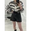 image:imageCHARTOU Women Fall Zip Up Cardigan Stripes Crop Sweater Chunky Knit Casual Jacket Outfits TopsGrey