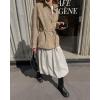 image:imageCHARTOU Women Faux Suede Coat Jacket Fall 2025 Button Down Long Sleeve Outwear Shacket with BeltKhaki